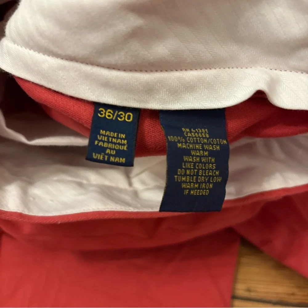 Polo Ralph Lauren Mens 36x30 Stretch Classic Fit Red Chinos - Picture 4 of 4